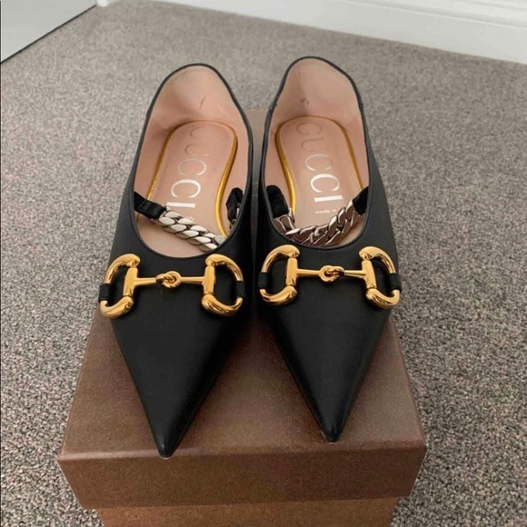 Gucci women's leather ballet flat with
Horsebit - Picture 1 of 7